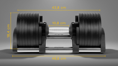 Hantel rregullues Rebel RBA-2332, deri 36 kg, prej gize, i zi