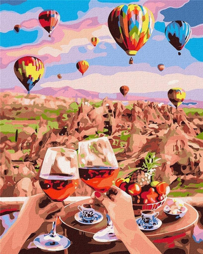 Set pikturë me numra Ideyka Charming Cappadocia, 40 x 50 cm, 23 ngjyra, shumëngjyrëshe