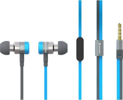 Жични слушалки Swissten Superbass YS900, 3.5 mm, микрофон, сини