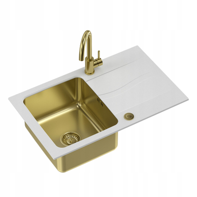 Rubinet lavamani Granite+ Steel, PVD, ngjyrë ari