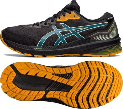 Atlete trail running ASICS GT-1000 11 GTX për burra, me membranë GTX, të zeza me blu