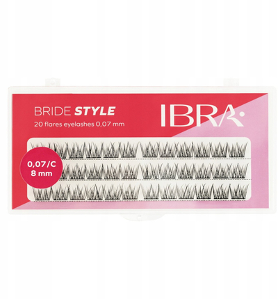 Lepinjë false IBRA Bride Style, 20 tufëza, 0.07 mm C 8 mm, të zeza