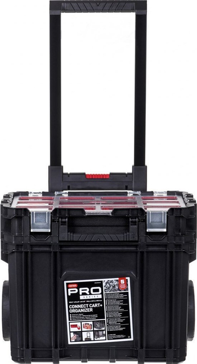 Karrocë veglash Keter Connect Cart Plus, organizuese me ndarje, me rrota gome, e zezë