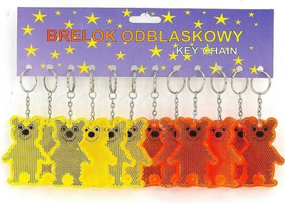 Varëse reflektuese çelësash Bear Misiek, formë ari, 6cm, ngjyrë e përzier