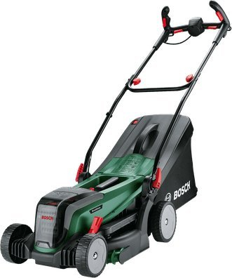 Kosë me bateri Bosch UniversalRotak 2x18V-3, gjerësi prerjeje 37 cm, deri 550 m², jeshile