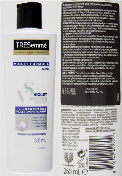Balsam tonifikues për flokë TRESemmé Violet Blonde Shine, 250 ml
