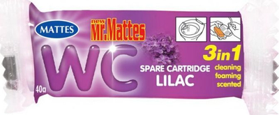Rimbusues për shportë WC Mattes Mr. Mattes 3n1 Lilac, 40g, aromë lule