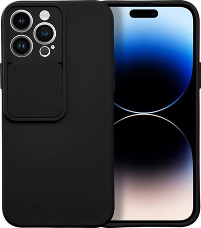 Kapak telefoni Slide Case për iPhone 13 Pro Max, TPU i butë, me mbrojtje kamere, i zi