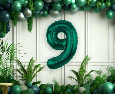 Balonë foli numër 9 B&amp;C, 85cm, bottle green