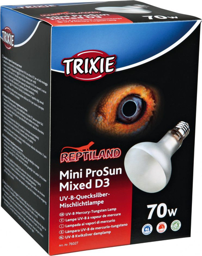 Llambë UV-B për terrarium Trixie Mini ProSun Mixed D3, 70W, E27, e bardhë