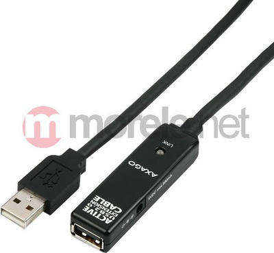 Kabllo zgjatëse aktive USB 2.0 AXAGON ADR-220, 20m, USB-A mashkull në USB-A femër, e zezë