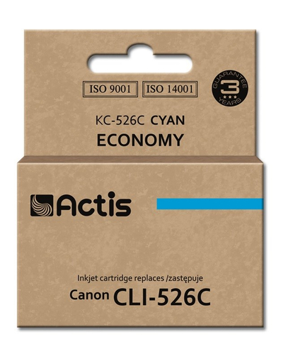 Ngjyrë për printer Actis KC-526C (zëvendësim për Canon CLI-526C), 10 ml, e kaltër