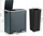 Kosh riciklimi SONGMICS 2 x 30L, çelik inox, me pedale, gri