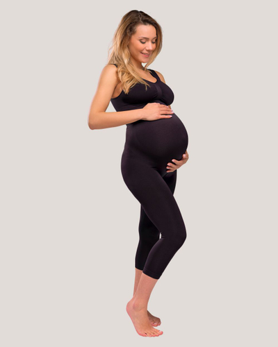 Legjins shtatzënie Carriwell Maternity Support, 3/4, përkrahje barku, M, të zeza