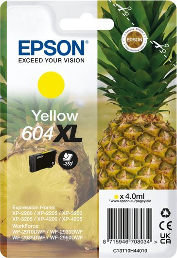 Kartutxh boje Epson 604XL C13T10H44010, e verdhë, 4.0ml, 350 faqe