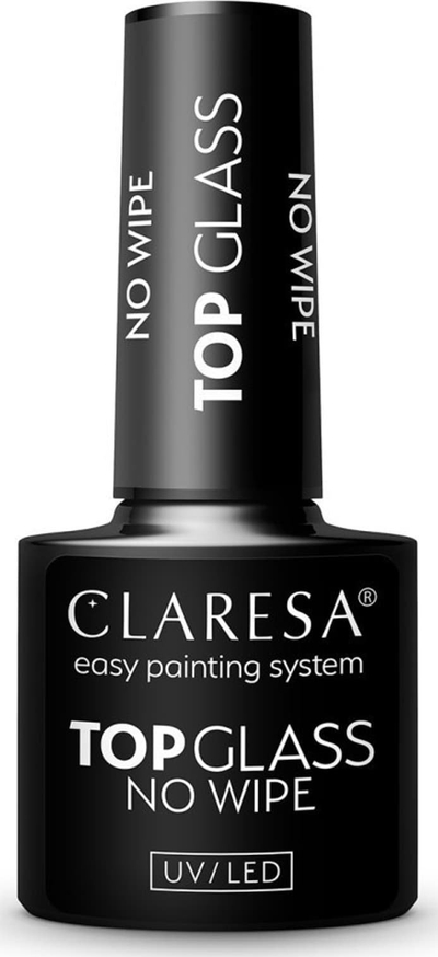 Top coat për thonj Claresa UV LED Top Glass No Wipe, 5 g, transparent