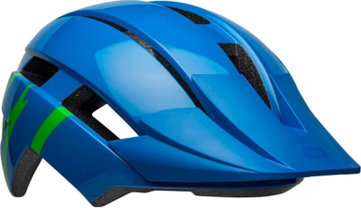 Helmetë biçiklete Bell Sidetrack II Youth, 50–57 cm, 14 vrima ajrimi, blu me të gjelbër