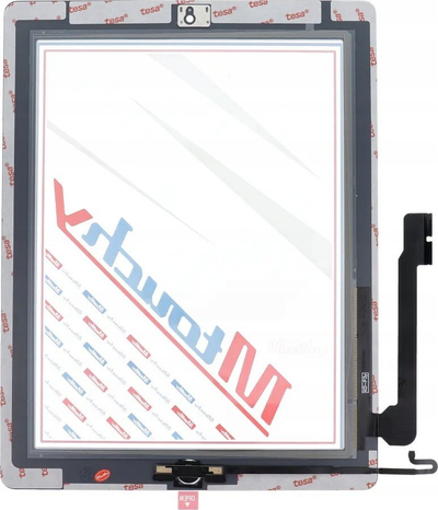 Panel prekës MUSTTBY për iPad 4, me buton Home, me sticker të pasëm, i bardhë