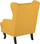 Karrige lounge ALTA Wingback, me cope poliestër, skelet druri, e verdhë