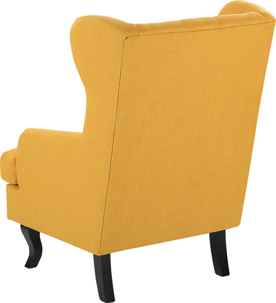 Karrige lounge ALTA Wingback, me cope poliestër, skelet druri, e verdhë