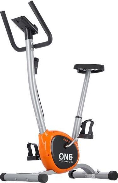 Biçikletë statike One Fitness RW3011, sistem frenimi mekanik, kompjuter trajnimi, gri portokalli