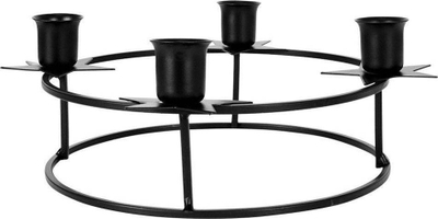 Mbajtës qirinjsh Home Styling Collection Advent, metal, për 4 qirinj, 25 cm, i zi