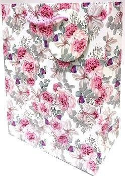 Qese dhurate Roses GB23128, dekorative matte, 18x23x10cm, shumëngjyrëshe