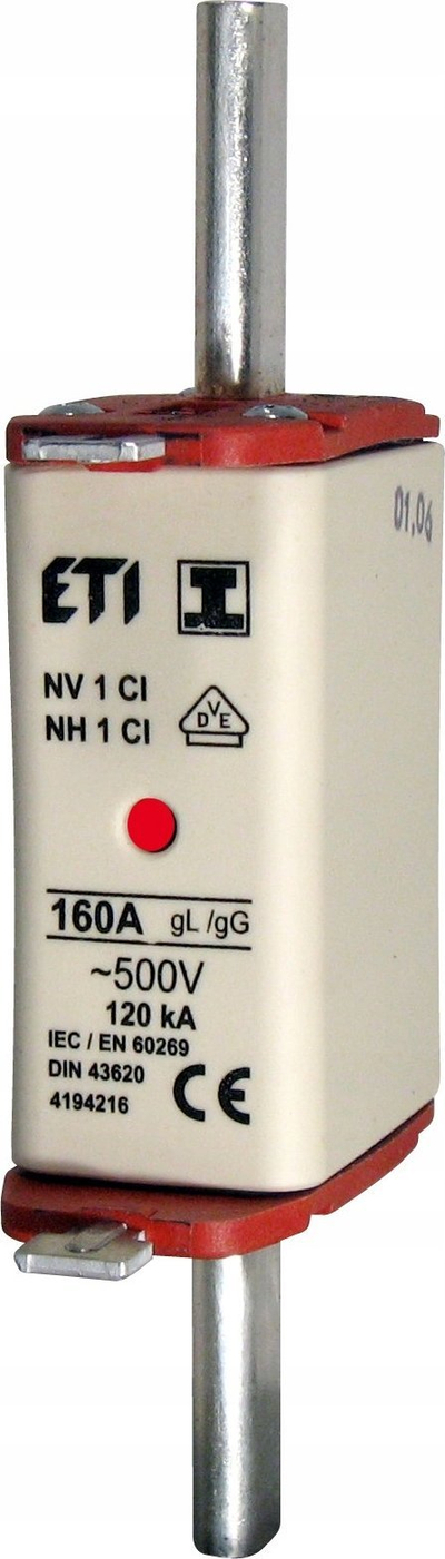 Siguresë NH1C ETI NV1C, 100A, 400V, e bardhë