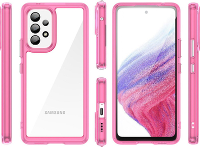 Mbrojtëse telefoni Hurtel Outer Space për Samsung Galaxy A53 5G, hibride TPU PC, transparente, rozë