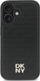 Futrollë telefoni DKNY Leather Repeat Pattern Case, MagSafe për iPhone 16, e zezë