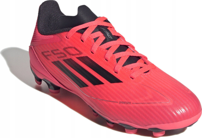 Këpucë futbolli adidas F50 League MG Jr IF1371, për kalamaj, terren i përzier, të kuqe portokalli