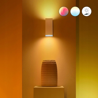 Aplik murale LED WiZ Up&amp;Down, Wi‑Fi Bluetooth, 2xGU10 2x5W RGB, i bardhë
