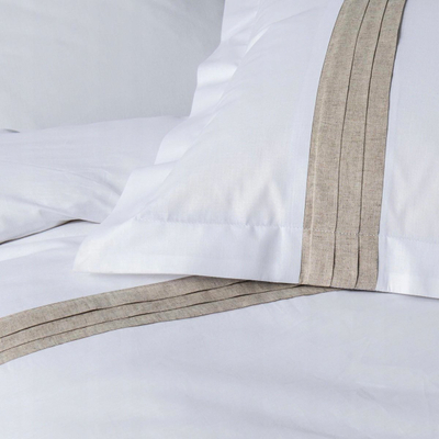 Комплет постелнина Douceur d'intérieur Cotton Bedding, 240x220 cm, мешавина од памук со лен, бела