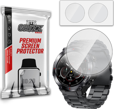 Xham mbrojtës GrizzGlass për smartwatch Grizz xForce 3, xham hibrid, set me 2 copë, transparent