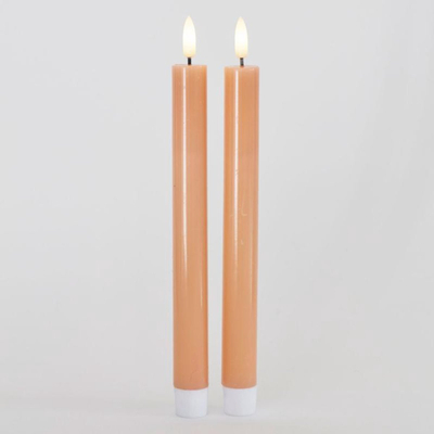 Qirinj LED Sille Taper, set 2 copë, 25cm, ngjyrë pjeshke