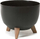 Vazo zbukuruese Flowerpot ROMA Bowl 29, Ø29cm, me këmbë, e zezë mate