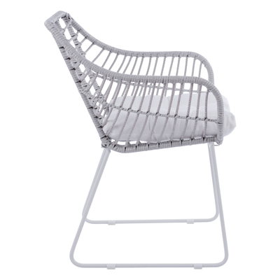 Karrige metalike RADLEY HM5300.02, wicker, e bardhë dhe gri