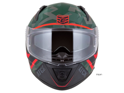Kaska moto CASSIDA Aero ATCK 2026, integral, ECE 22.06, kamuflazh jeshile e zezë gri portokalli