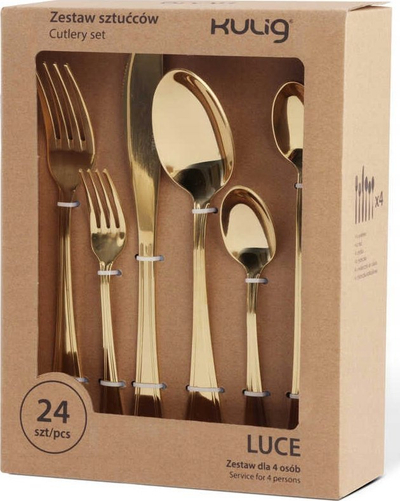 Set bestekësh Kulig Luce 0572, 24 copë, për 4 veta, ngjyrë ari