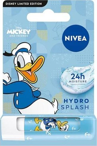 Balsam buzësh Nivea Disney Donald Duck, Hydro Splash, SPF 15, blu