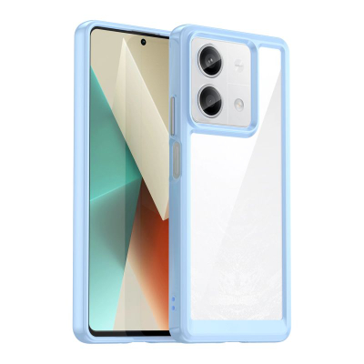 Kllëf telefoni Outer Space për Xiaomi Redmi Note 13 Pro, kornizë xhel TPU, pjesa mbrapa transparente, blu