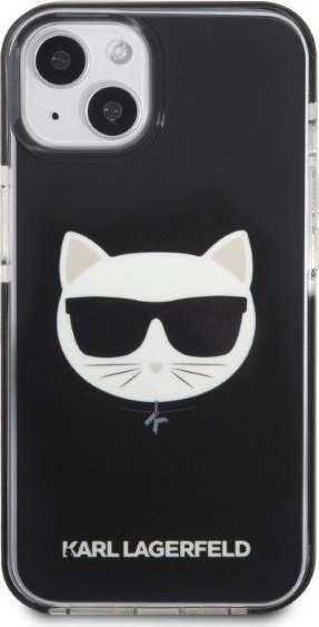 Mbrotjëse telefoni Karl Lagerfeld KLHCP13MTPECK, për iPhone 13, hardcase TPE, e zezë Choupette Head