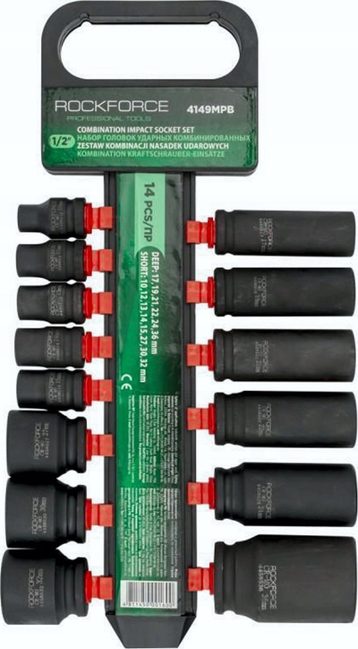 Set kokash goditëse Rockforce RF-4149MPB, 1/2", 10-36mm, çelik Cr-Mo