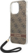 Këllëf telefoni Guess 4G Print Strap për iPhone 14 Pro 6.1", hardcase, kafe