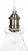 Llambadar varëse industrial, 3 drita, xham transparent, metal brass