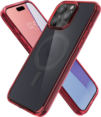Kapak telefoni Spigen Ultra Hybrid MagSafe, për iPhone 15 Pro Max, frosted deep red