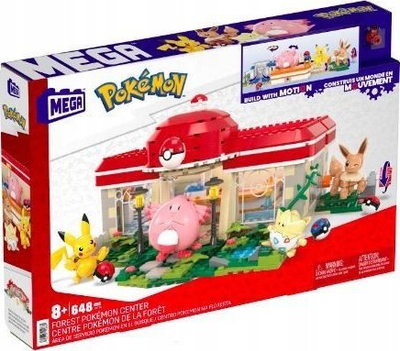 Set ndërtimi Mega Bloks Pokemon Forest Center HNT93, 648 copa, me figura, shumëngjyrësh