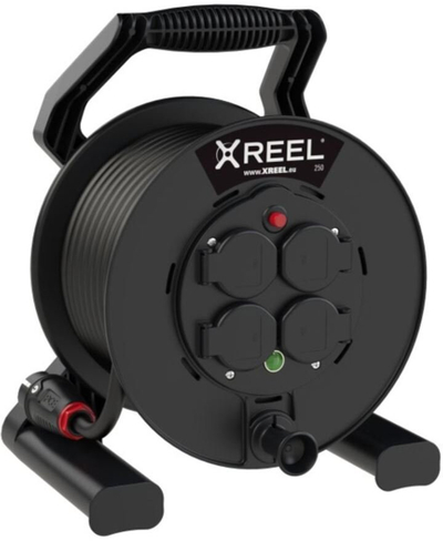 Bobinë zgjatues XREEL 92501H48173, 40m H05RR-F 3x1.5, 4x Schuko 230V, portokalli