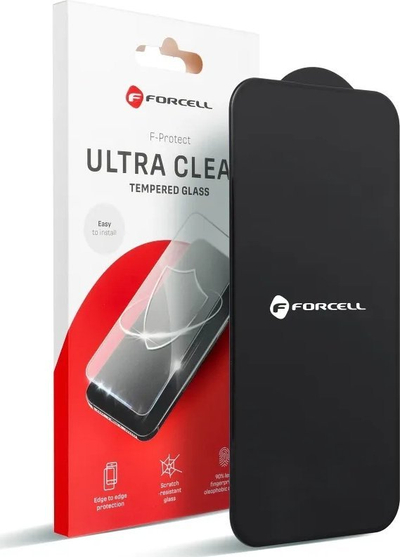Xham mbrojtës Forcell Ultra Clear për iPhone X XS 11 Pro, 0.3mm, me kornizë, i zi