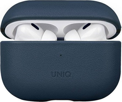 Kopertinë Uniq Terra për Apple AirPods Pro 2, lëkurë natyrale, blu space blue